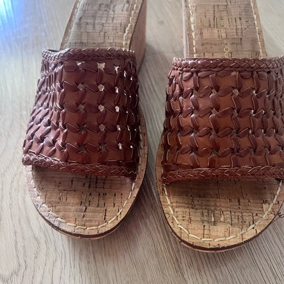 Brown Woven Wedge Sandals Size 7 - Picture 2 of 5